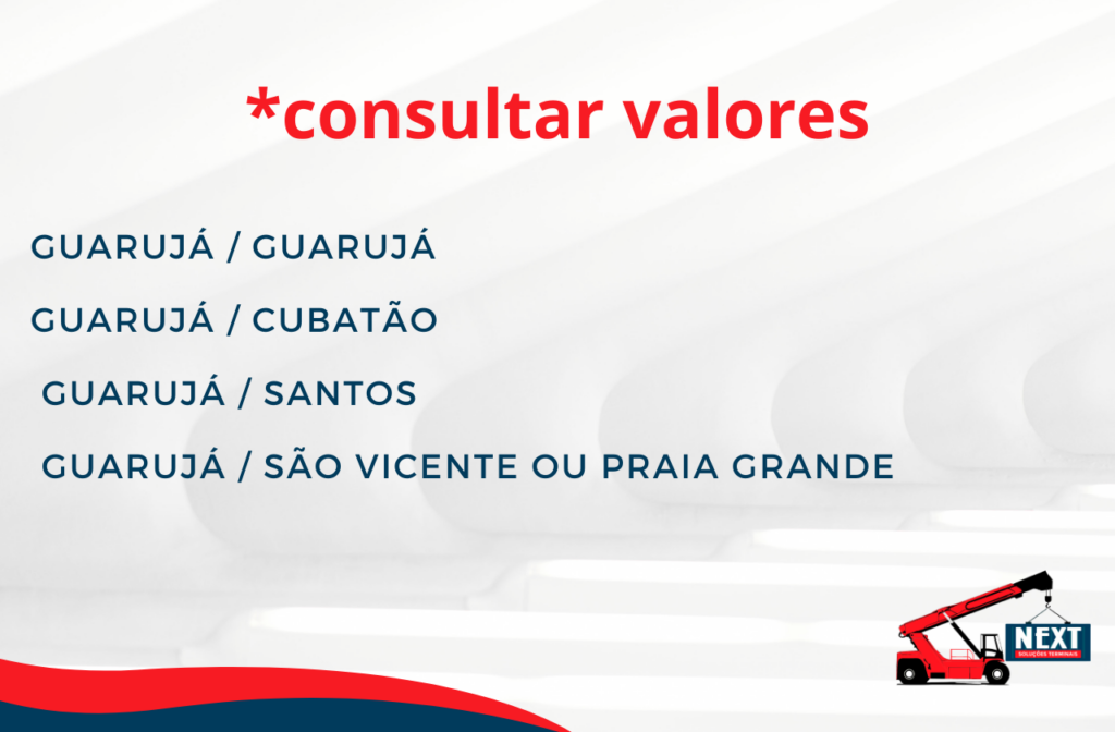 Imagem que apresenta as opções de vazios, consulte os valores com a empresa 